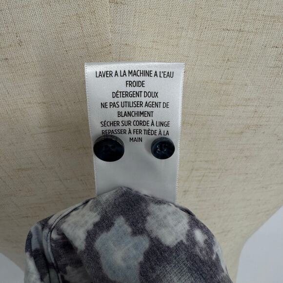 Robert Graham Woven Button Front Long SleeveShirt Black Navy Geometric Print M - Picture 7 of 9